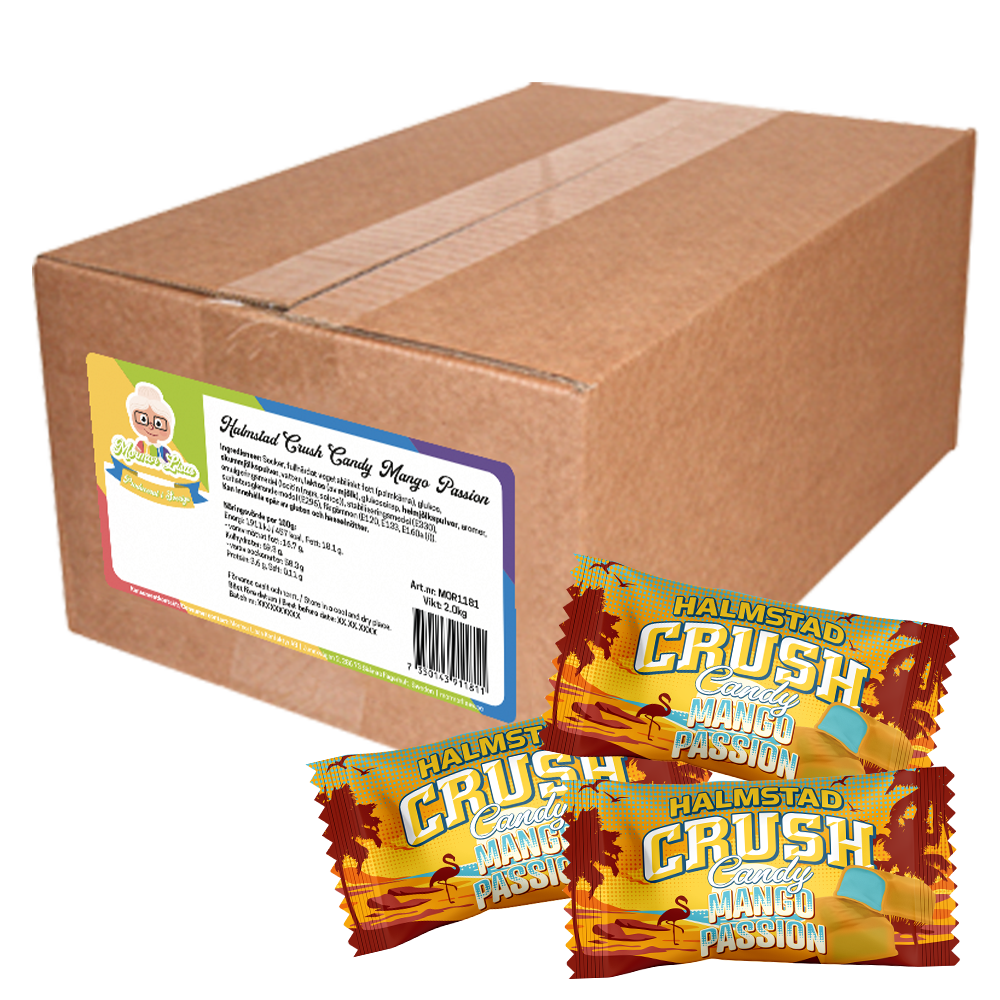 Halmstad Crush Candy Mango Passion 2kg | Default Start Page - Alla kategorier - Nyheter - Nyheter 2026 - Godis - Nyheter 2026 | Gottegrisen