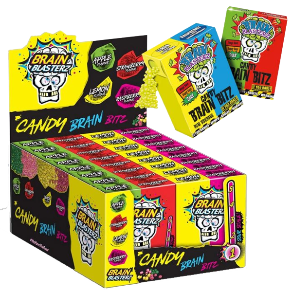 Brain Blasterz Brain Bitz 45g x 16st | Default Start Page - Alla kategorier - Godis - Påsar & Stycksaker - Roliga Stycksaker | Gottegrisen
