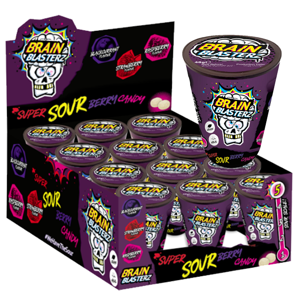 Brain Blasterz Dark Berry 48g x 12st | Default Start Page - Alla kategorier - Godis - Påsar & Stycksaker - Roliga Stycksaker | Gottegrisen