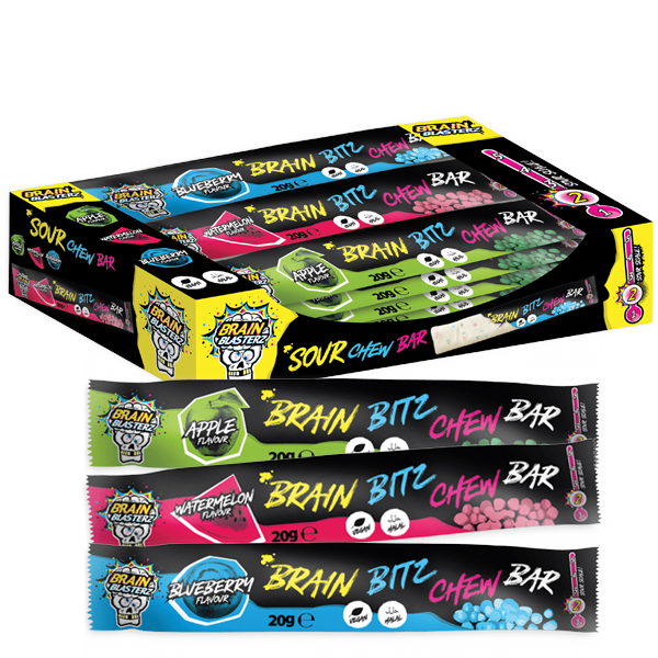 Brain Blasterz Chew Bar 20g x 24 | Default Start Page - Alla kategorier - Godis - Påsar & Stycksaker - Roliga Stycksaker | Gottegrisen