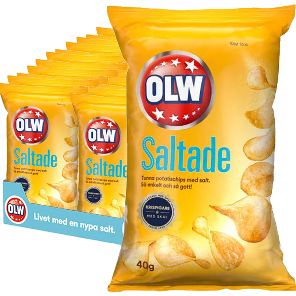 OLW Lättsaltade 40g - 20st | Default Start Page - Alla kategorier - Chips & Snacks - Chips - Potatischips | Gottegrisen