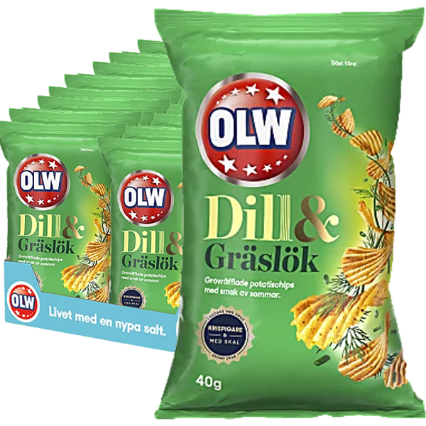 OLW Dill & Gräslök 40g - 20st | Default Start Page - Alla kategorier - Chips & Snacks - Chips - Potatischips | Gottegrisen