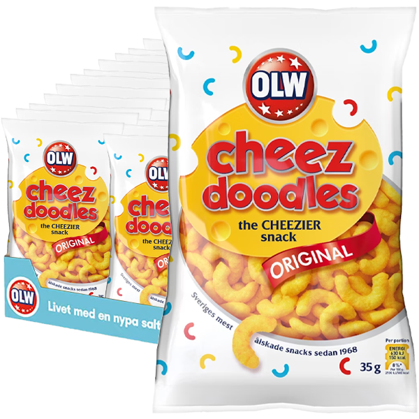 CHEEZ DOODLES 35g - 20 st | Default Start Page - Alla kategorier - Chips & Snacks - Ostbågar | Gottegrisen