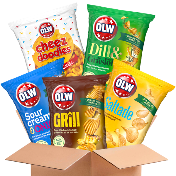OLW Snacksbox - 5 påsar | Default Start Page - Alla kategorier - Chips & Snacks | Gottegrisen