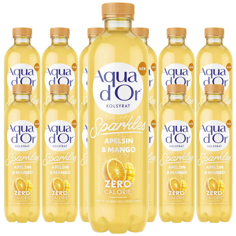 Aquador Apelsin/Mango Kolsyrad 50cl x 12 | Default Start Page - Alla kategorier - Drycker - Mineralvatten | Gottegrisen