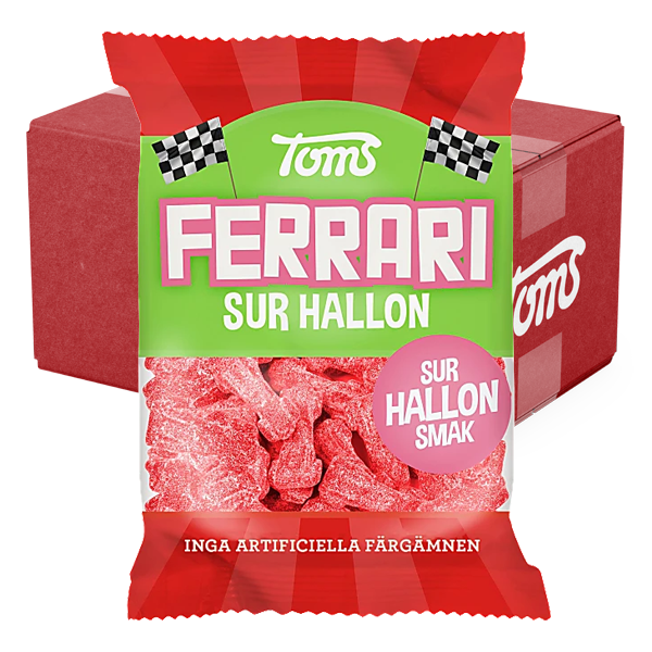 Toms Ferrari Sur Hallon 120g x 30st | Default Start Page - Alla kategorier - Godis - Påsar & Stycksaker - Godispåsar | Gottegrisen