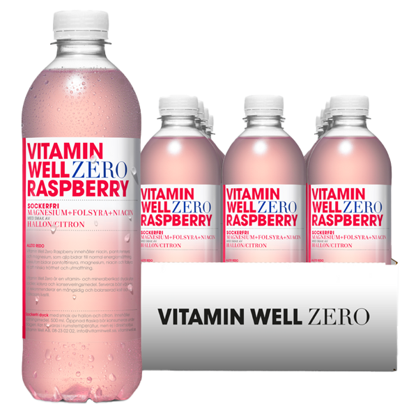 Vitamin Well Zero Raspberry 50cl x 12st | Default Start Page - Alla kategorier - Varumärken - Vitamin Well | Gottegrisen