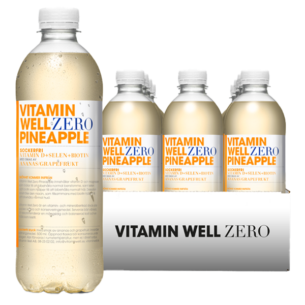 Vitamin Well Zero Pineapple 50cl x 12st | Default Start Page - Alla kategorier - Varumärken - Vitamin Well | Gottegrisen