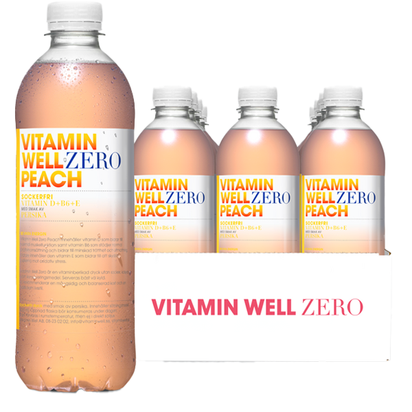 Vitamin Well Zero Peach 50cl x12st | Default Start Page - Alla kategorier - Varumärken - Vitamin Well | Gottegrisen