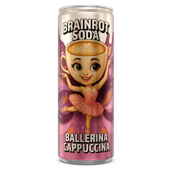 Brainrot Soda Ballerina Cappuccina 25cl | Default Start Page - Alla kategorier - Nyheter - Nyheter 2025 - Dryck - Nyheter 2025 | Gottegrisen