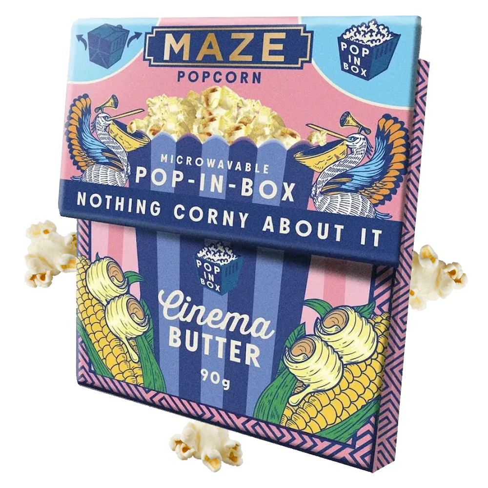 Maze Pop in Box Popcor Butter Flavor 90g | Default Start Page - Alla kategorier - Nyheter - Nyheter 2026 - Snacks - Nyheter 2026 | Gottegrisen