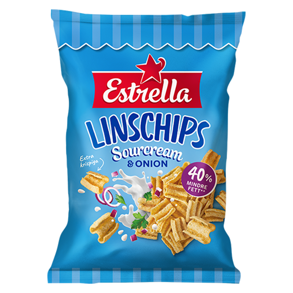 Estrella Linschips Sourcream & Onion 90g | Default Start Page - Alla kategorier - Nyheter - Nyheter 2025 - Snacks - Nyheter 2025 | Gottegrisen