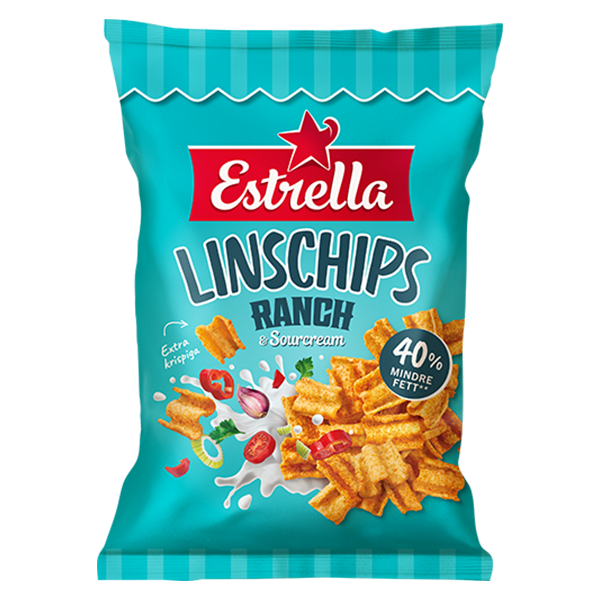 Estrella Linschips Ranch & Sourcream 90g | Default Start Page - Alla kategorier - Nyheter - Nyheter 2025 - Snacks - Nyheter 2025 | Gottegrisen