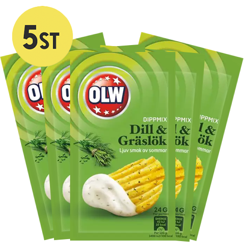 5st - OLW Dippmix Dill & Gräslök 24g | Default Start Page - Alla kategorier - Chips & Snacks - Dipp & Tillbehör | Gottegrisen