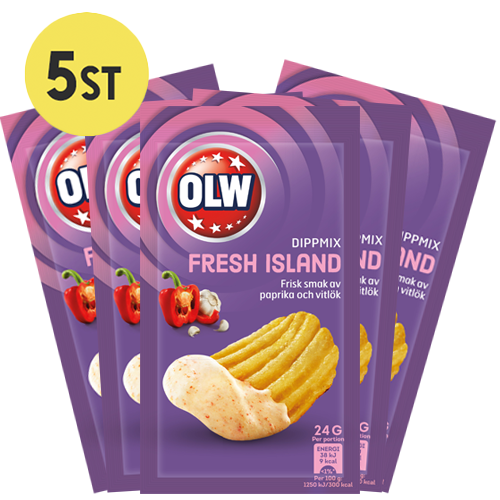 5st - OLW Dippmix Fresh Island 24g | Default Start Page - Alla kategorier - Chips & Snacks - Dipp & Tillbehör | Gottegrisen