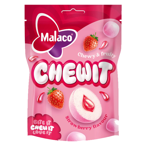 Malaco Chewit Strawberry 115g | Default Start Page - Alla kategorier - Nyheter - Nyheter 2025 - Godis - Nyheter 2025 | Gottegrisen