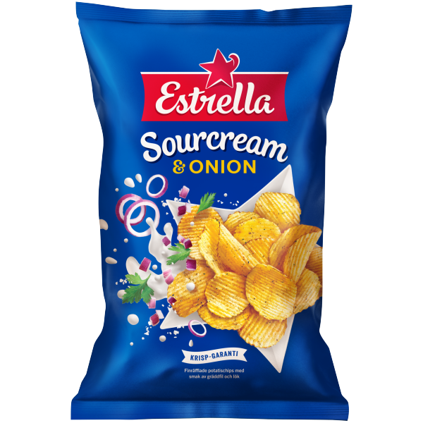Estrella Sourcream & Onion 175g | Default Start Page - Alla kategorier - Chips & Snacks - Chips - Potatischips | Gottegrisen