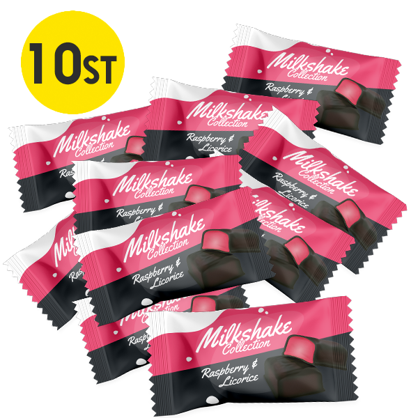 10st - Milkshake Raspberry & Licorice | Default Start Page - Alla kategorier - Varumärken - Mormor Lisas Konfektyr | Gottegrisen