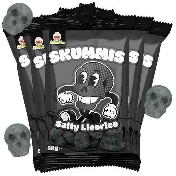 5st - Skummis Salty Licorice 80g | Default Start Page - Alla kategorier - Nyheter - Nyheter 2025 - Godis - Nyheter 2025 | Gottegrisen
