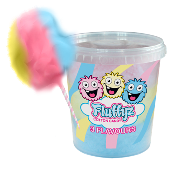 Fluffyz Sockervadd 3-smak 50g | Default Start Page - Alla kategorier - Godis - Sockervadd | Gottegrisen