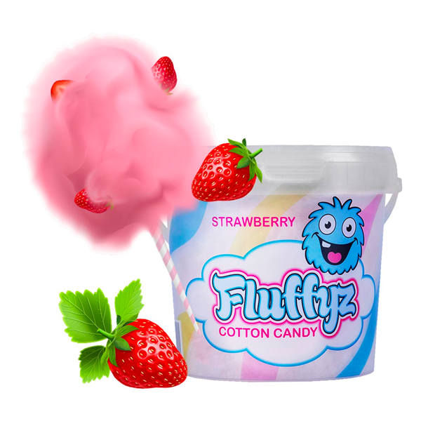 Fluffyz Sockervadd Jordgubb 50g | Default Start Page - Alla kategorier - Godis - Sockervadd | Gottegrisen