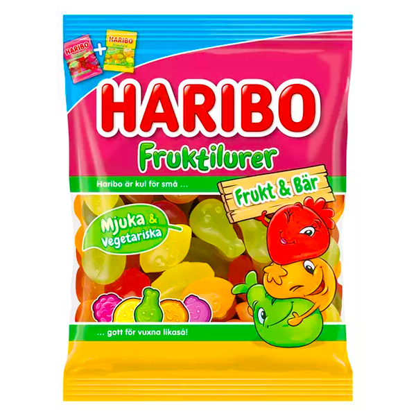 Haribo Fruktilurer Frukt & Bär 80g | Default Start Page - Alla kategorier - Godis - Påsar & Stycksaker | Gottegrisen