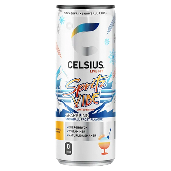 Celsius Spritz Vibe 355ml | Default Start Page - Alla kategorier - Nyheter - Nyheter 2025 - Dryck - Nyheter 2025 | Gottegrisen