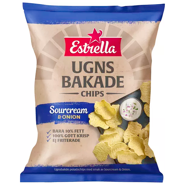 Estrella Ugnsbakade Sourcream/Onion 125g | Default Start Page - Alla kategorier - Nyheter | Gottegrisen