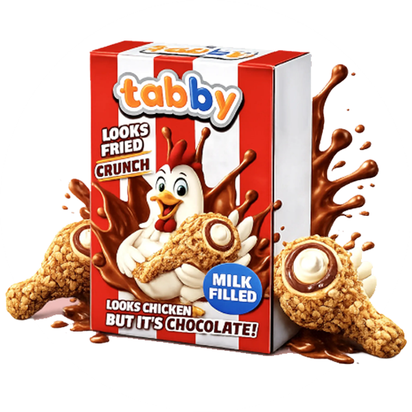 Tabby Fried Chicken Chocolate 50g | Default Start Page - Alla kategorier - Nyheter - Nyheter 2026 - Godis - Nyheter 2026 | Gottegrisen