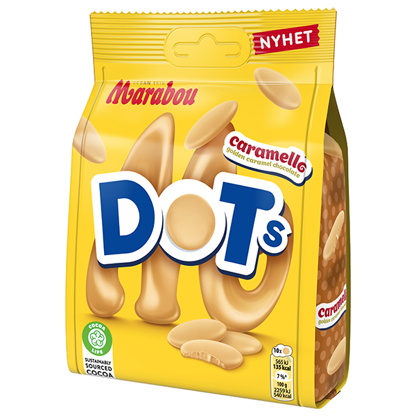 Marabou Dots Caramello 120g | Default Start Page - Alla kategorier - Nyheter - Nyheter 2024 - Godis - Nyheter 2024 | Gottegrisen