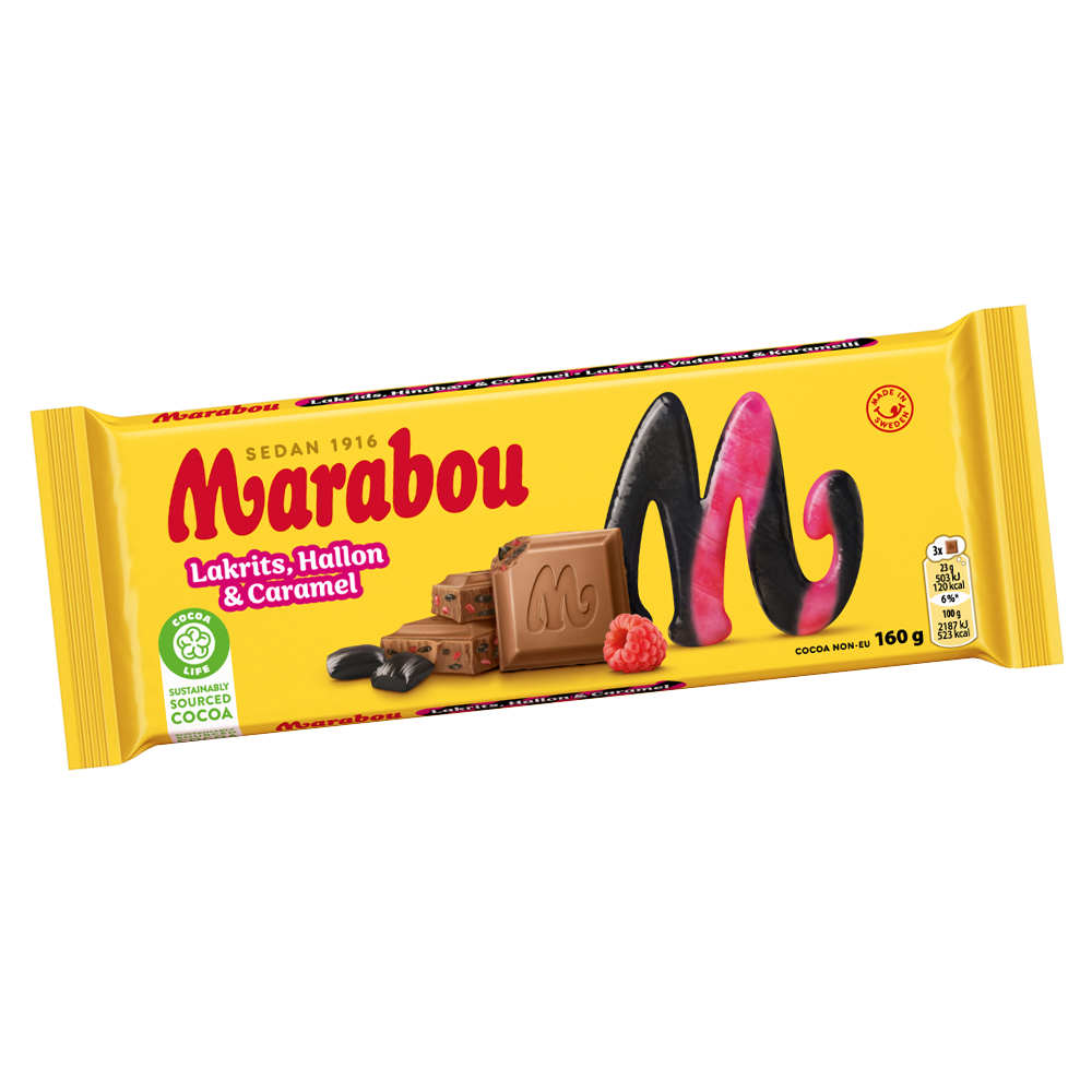 Marabou Lakrits Hallon Caramel 160g