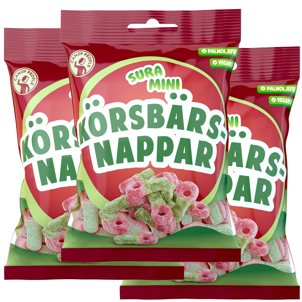 3st - Sura Mini Körsbärsnappar 70g | Default Start Page - Alla kategorier - Nyheter - Nyheter 2025 - Godis - Nyheter 2025 | Gottegrisen