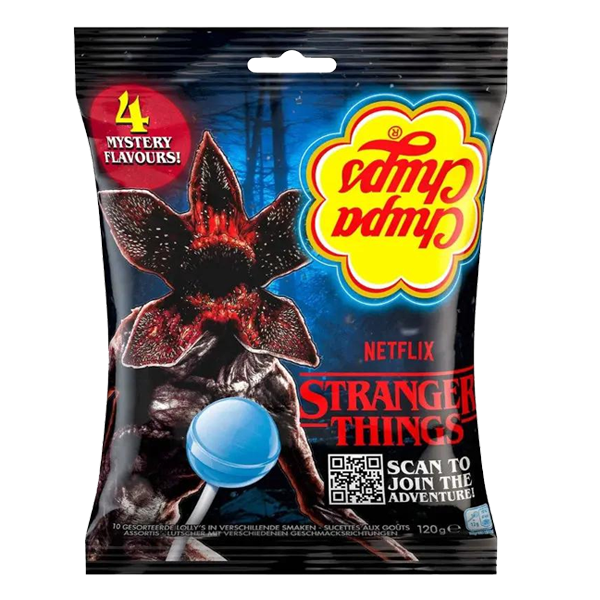 Chupa Chups Stranger Things Down 120g | Default Start Page - Alla kategorier - Nyheter - Nyheter 2026 - Godis - Nyheter 2026 | Gottegrisen