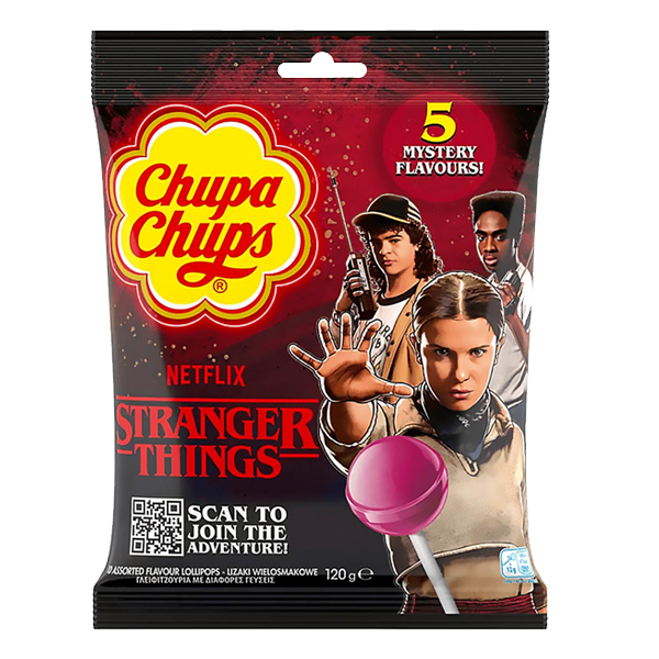 Chupa Chups Stranger Things Up 120g | Default Start Page - Alla kategorier - Nyheter - Nyheter 2026 - Godis - Nyheter 2026 | Gottegrisen