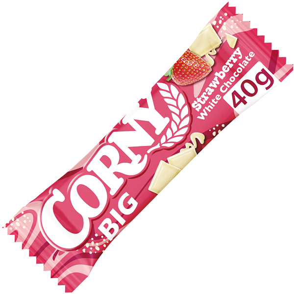Corny BIG Strawberry White Chocolate 40g | Default Start Page - Alla kategorier - Nyheter - Nyheter 2024 - Godis - Nyheter 2024 | Gottegrisen