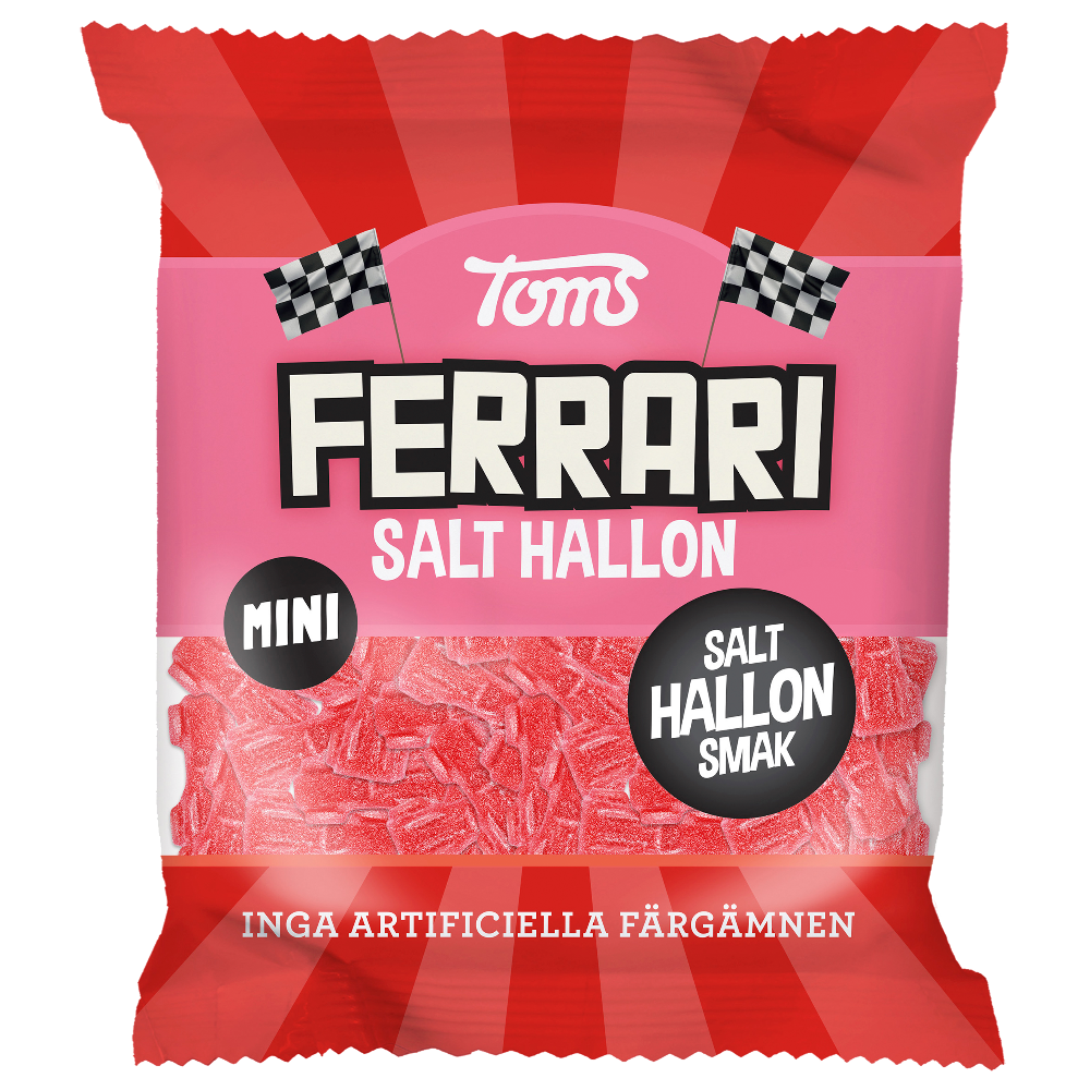 Toms Mini Ferrari Salt Hallon 80g | Default Start Page - Alla kategorier - Nyheter - Nyheter 2025 - Godis - Nyheter 2025 | Gottegrisen