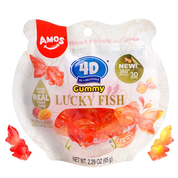 Amos 4D Gummy Lucky Fish 65G | Default Start Page - Alla kategorier - Nyheter - Nyheter 2026 - Godis - Nyheter 2026 | Gottegrisen