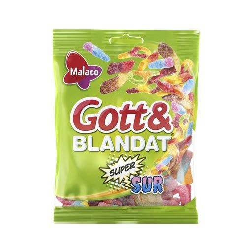 Gott&Blandat Supersur 130 gr | Default Start Page - Alla kategorier - Godis - Påsar & Stycksaker - Godispåsar | Gottegrisen