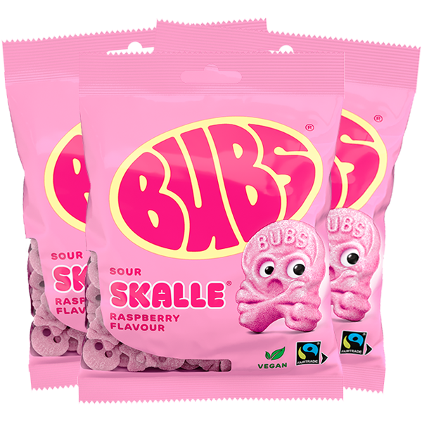 3st - Bubs Hallonskalle skum 90g | Default Start Page - Alla kategorier - Godis - Säsongsvaror - Halloween | Gottegrisen