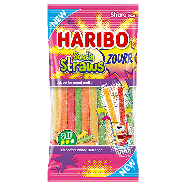 HARIBO Soda Straws Zourr 90g | Default Start Page - Alla kategorier - Nyheter - Nyheter 2023 - Godis - Nyheter 2023 | Gottegrisen