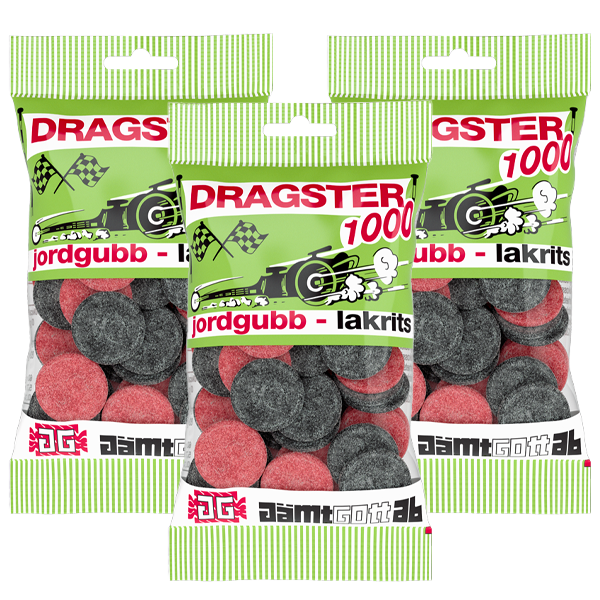 3st - Dragster Jordgubb Lakrits 65g | Default Start Page - Alla kategorier - Godis - Påsar & Stycksaker - Godispåsar | Gottegrisen