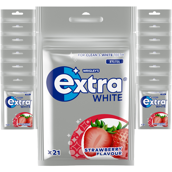 Extra White Strawberry 30-pack | Default Start Page - Alla kategorier - Godis - Klubbor & Tuggummi | Gottegrisen