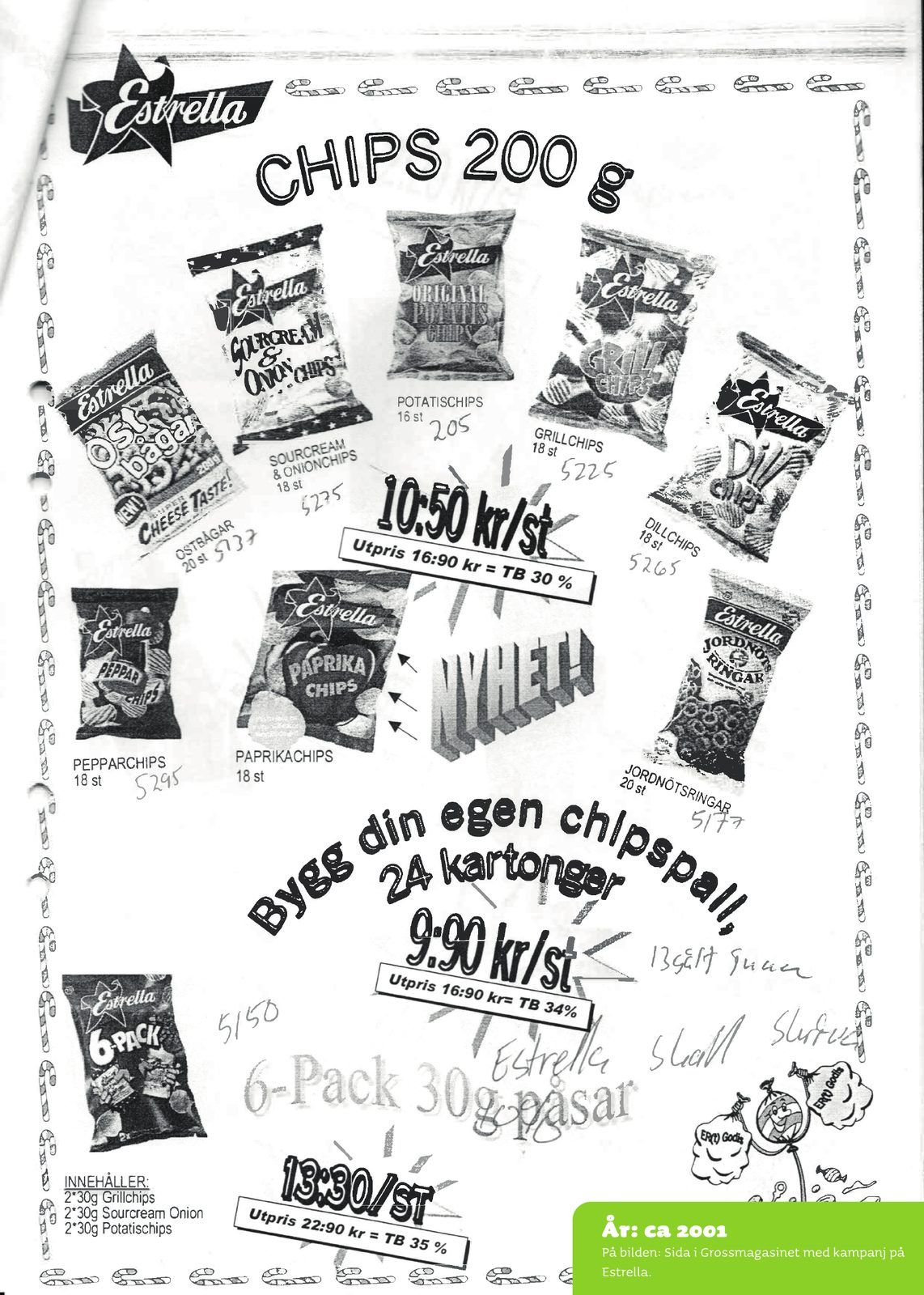 Sida i Grossmagasinet med kampanj på Estrella chips