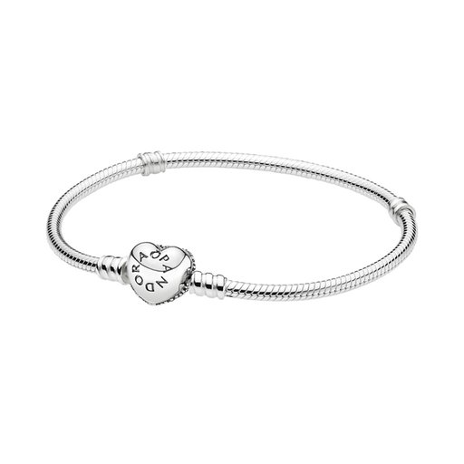 Armband i äkta silver med hjärta och stenar 18 cm