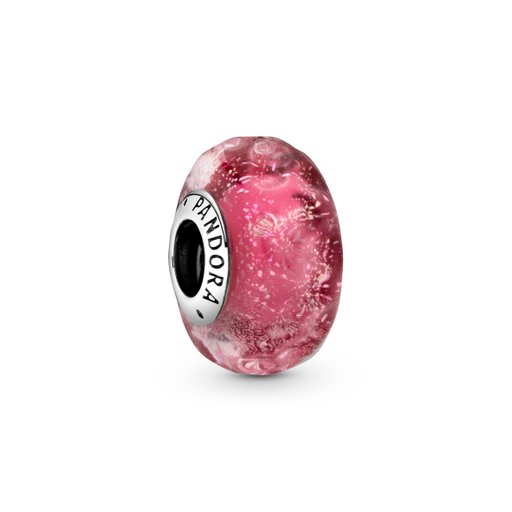 Berlock i äkta silver med rosa murano