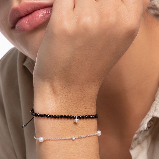 Armband i äkta silver med pärlor