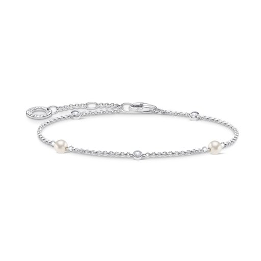 Armband i äkta silver med pärlor