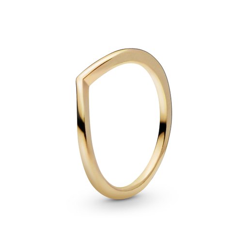 Förgylld slät wishbone-ring