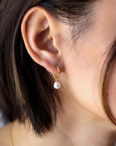 Örhängen Treasure Single Pearl i äkta silver