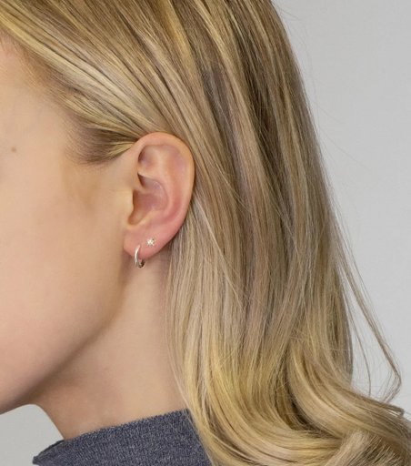 Örhängen North Star i återvunnet äkta silver